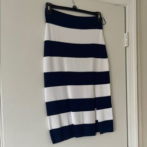 Navy and White Striped Women's Skirt